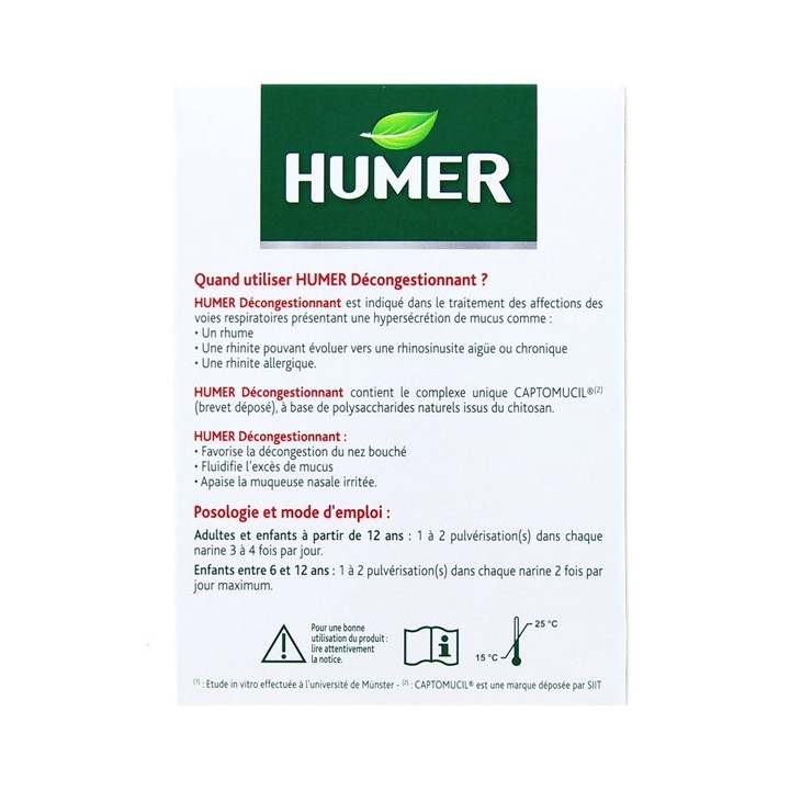 Humer Décongestionnant Rhume Spray 20ml