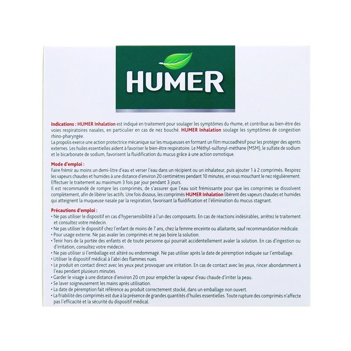 Humer Inhalation x8cpr effervescents - Pharmacie en ligne IllicoPharma