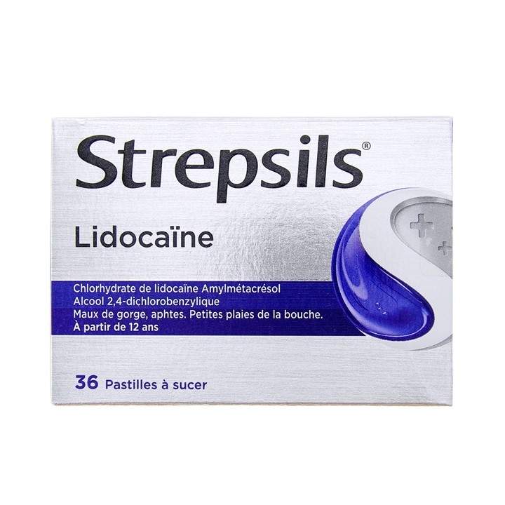 Strepsils Pastilles Lidocaïne x36 - Médicament Maux de gorge - Pharmacie IllicoPharma