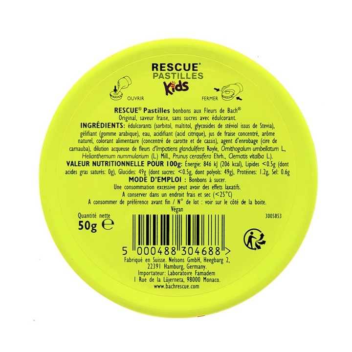 Rescue Kids Pastilles Fraise 50g - Pharmacie en ligne IllicoPharma