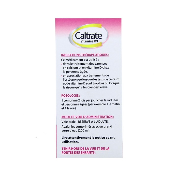 Caltrate Vitamine D3 600mg/400UI 60cpr, Pfizer, Pharmacie en ligne IllicoPharma