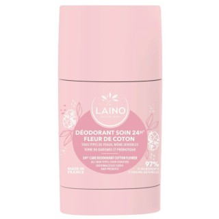 Déodorant Soin 24h Fleur de Coton Stick 60g Laino - IllicoPharma