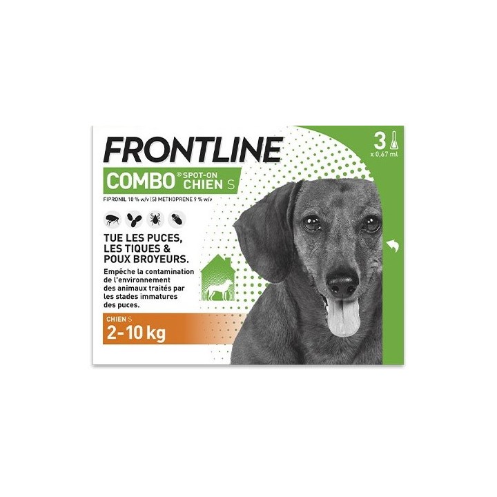 Frontline Combo chien S (2-10kg) x3 pipettes - Frontline - Produits vétérinaires