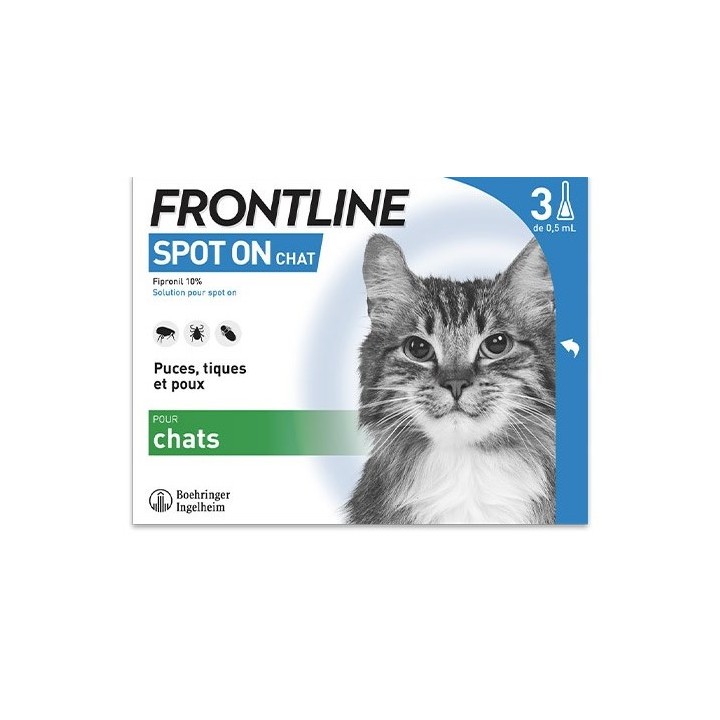 Frontline Spot-on Chat x3 pipettes - Frontline - Produits vétérinaires