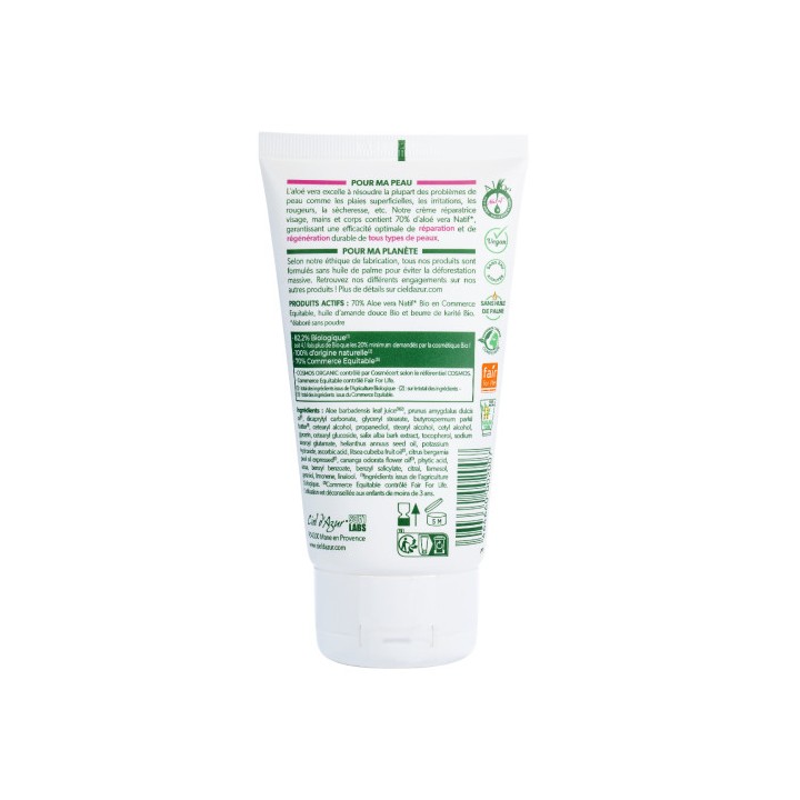 Pur Aloé Crème Réparatrice Bio 150ml Ciel d'Azur Labs - IllicoPharma