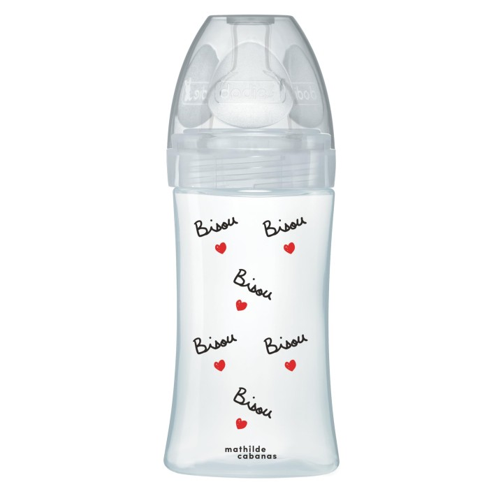 Biberon anti-colique Tétine plate Débit 2 Mathilde Cabanas 270ml - Dodie - IllicoPharma