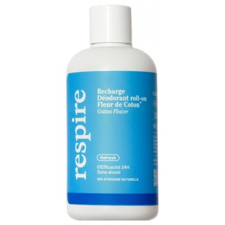 Eco-Recharge Déodorant Roll-on Fleur de coton 24h 150ml Respire - IllicoPharma