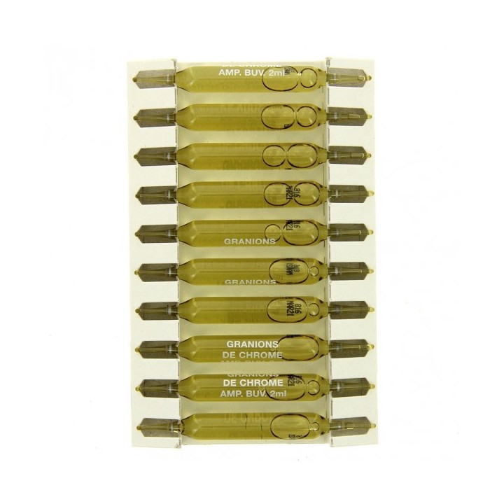 Granions de Chrome 200µg 2x30 ampoules - Laboratoire des Granions - Métabolisme