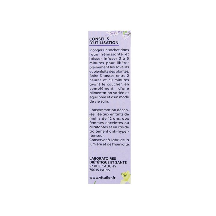 Infusion Sommeil Bio x20 sachets Vitaflor - IllicoPharma