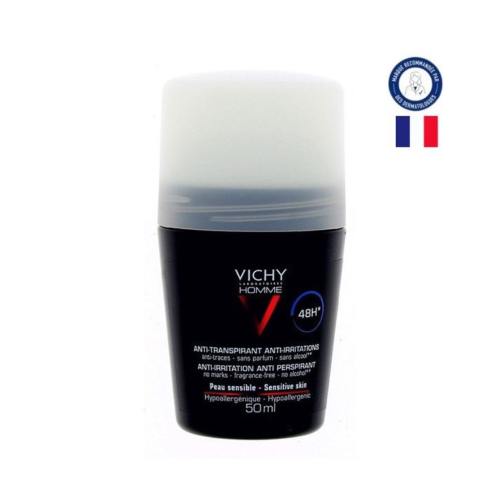 Anti-transpirant & Anti-Irritations 48h 50ml - Vichy Homme - IllicoPharma