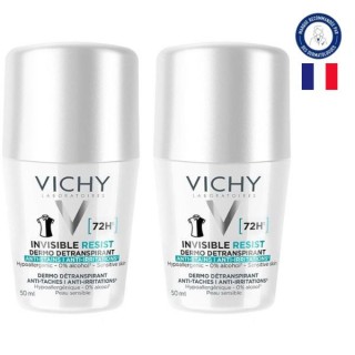 Invisible Resist Dermo Détranspirant 72h Roll-on 2x50ml - Vichy - IllicoPharma