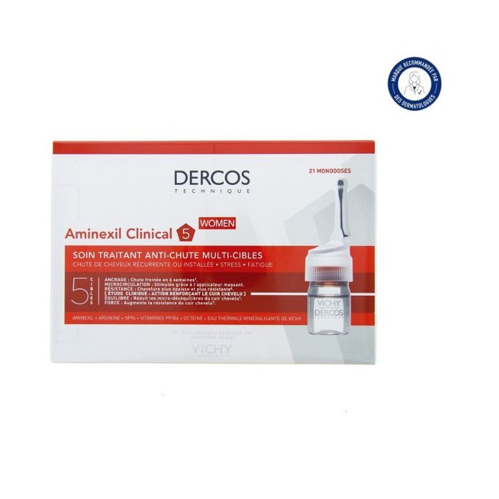 Dercos Aminexil Clinical 5 Femme x21 monodoses - Vichy - IllicoPharma