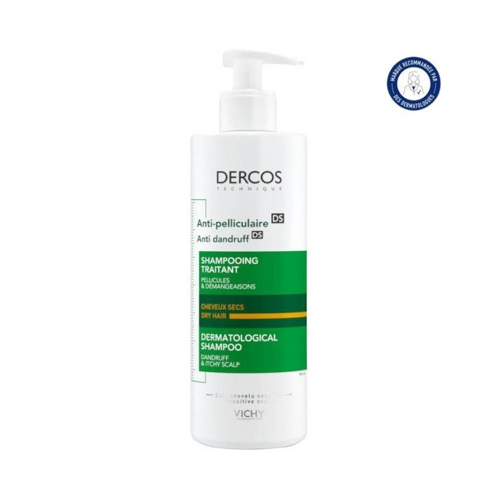 Dercos Anti-pelliculaire DS Shampooing Traitant Cheveux Secs 390ml - Vichy - IllicoPharma