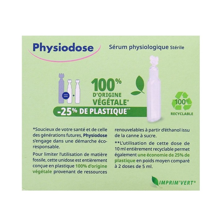 Physiodose Sérum Physiologique Stérile Végétale 30x10ml Gilbert - IllicoPharma