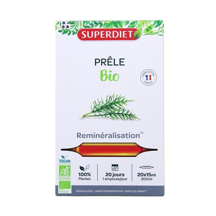 Prêle Bio x20 ampoules Superdiet - Foie - IllicoPharma