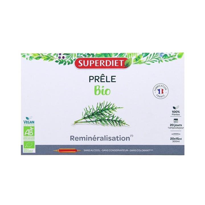 Prêle Bio x20 ampoules Superdiet - Foie - IllicoPharma