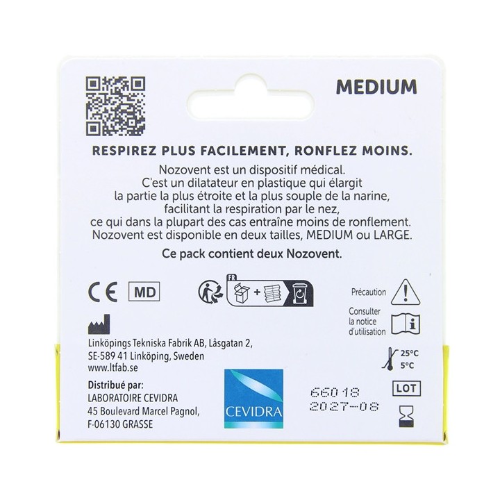 Nozovent Dilatateur des fosses nasales - Ronflements - IllicoPharma