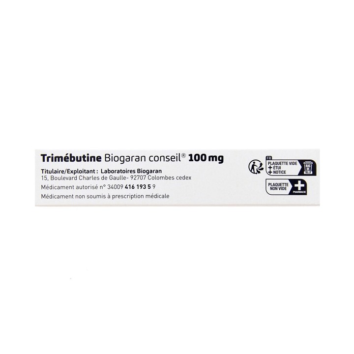 Trimebutine Biogaran 100mg 20cpr, Mal de ventre, e-Pharmacie IllicoPharma