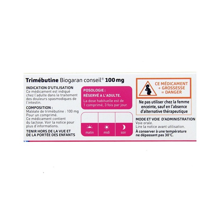Trimebutine Biogaran 100mg 20cpr, Mal de ventre, e-Pharmacie IllicoPharma