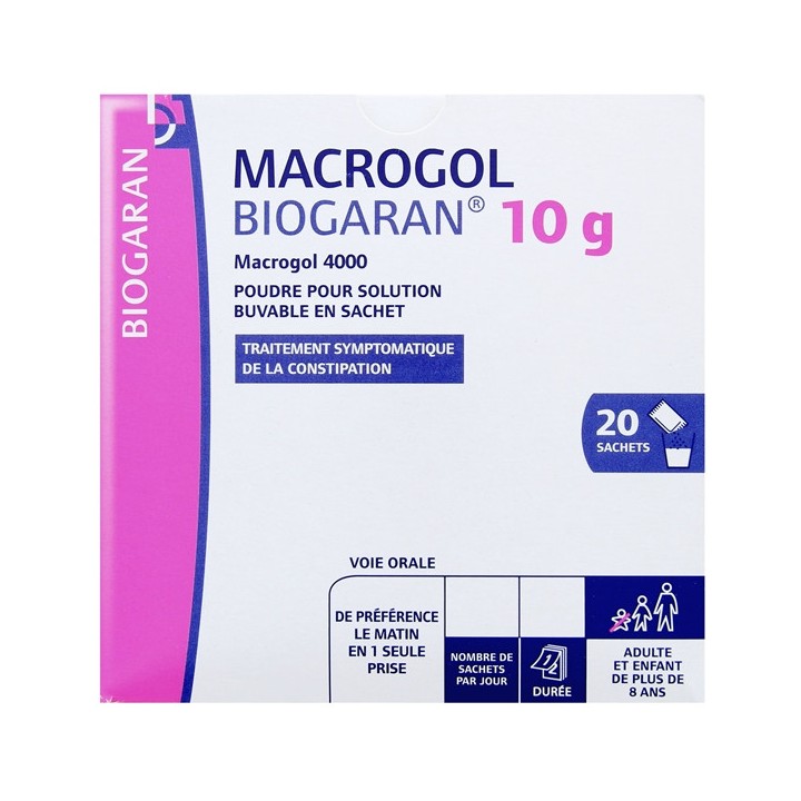 Macrogol Biogaran 20sachets - Médicament Constipation - IllicoPharma