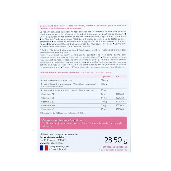 ISN Menogyne x60 gélules végétales Ineldea - IllicoPharma