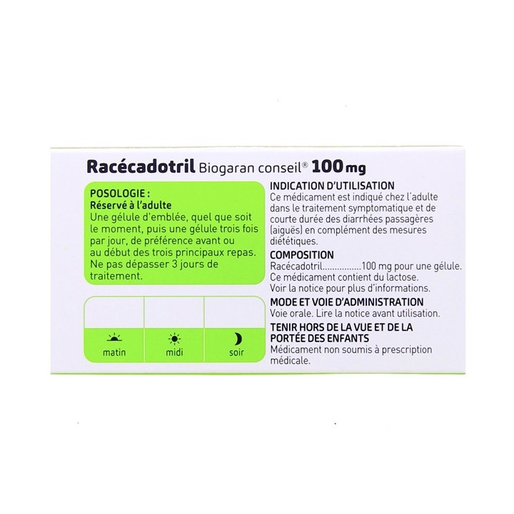 Racécadotril 100mg x10 Biogaran Conseil