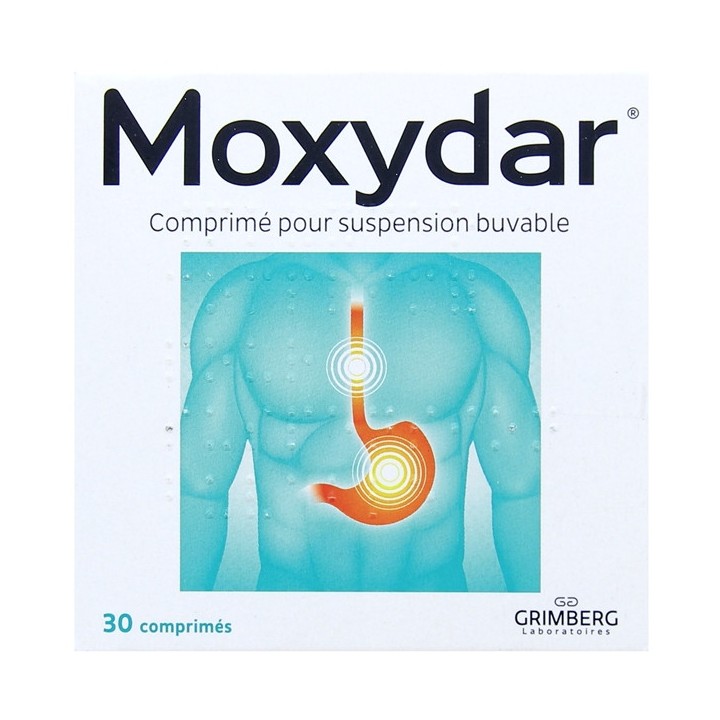 Moxydar 30cpr, Maux d'estomac, Pharmacie française en ligne IllicoPharma