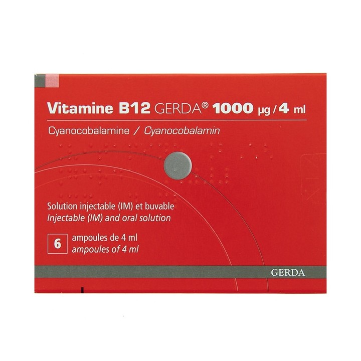 Vitamine B12 Gerda 1000 µg - Médicament Vitamine - IllicoPharma