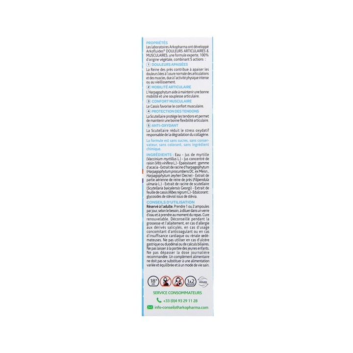 Arkofluides Douleurs Articulations & Musculaires Bio - 20 ampoules - Arkopharma - IllicoPharma