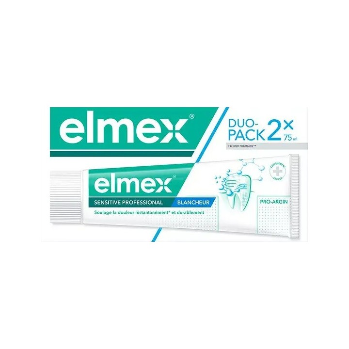 Sensitive Professional Blancheur Dentifrice Duo-Pack 2x75ml - Elmex - IllicoPharma