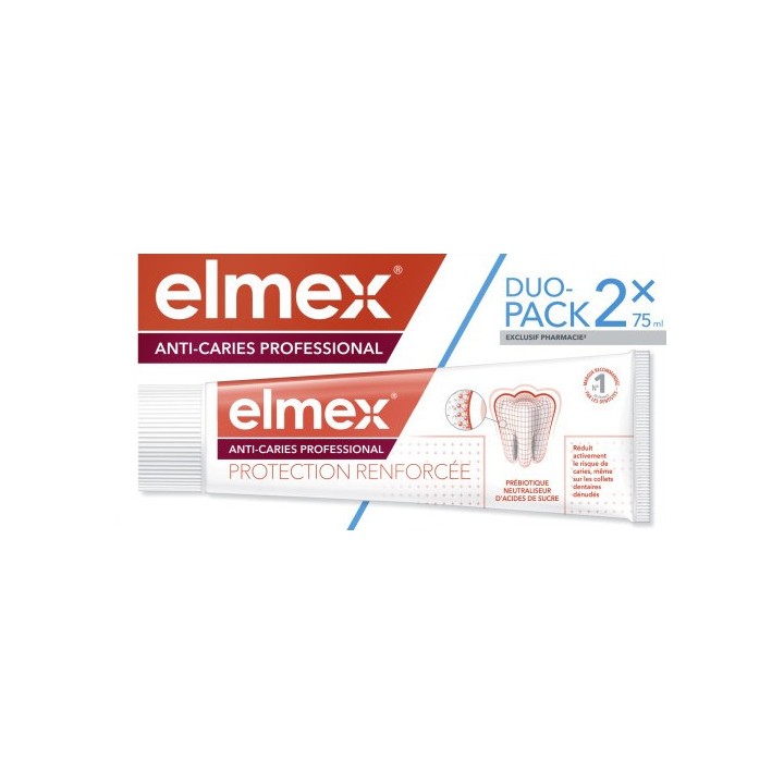 Anti-Caries Professional Dentifrice Protection Renforcée Duo-Pack 2x75ml Elmex - IllicoPharma