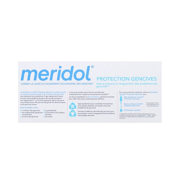 Dentifrice Protection Gencives 2x75ml - Meridol - IllicoPharma