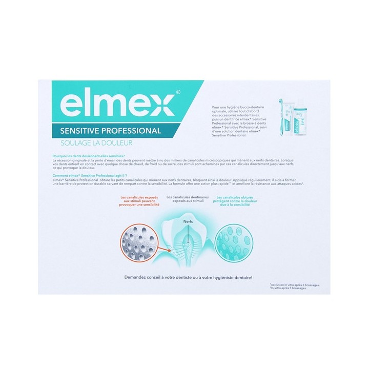 Sensitive Professional Dentifrice Soulage la Douleur 3x75ml Elmex - IllicoPharma