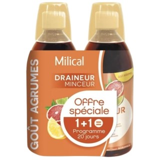 Draineur Minceur Ultra Agrumes 2x500ml Milical - IllicoPharma