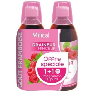 Draineur Minceur Ultra Framboise 2x500ml Milical - IllicoPharma