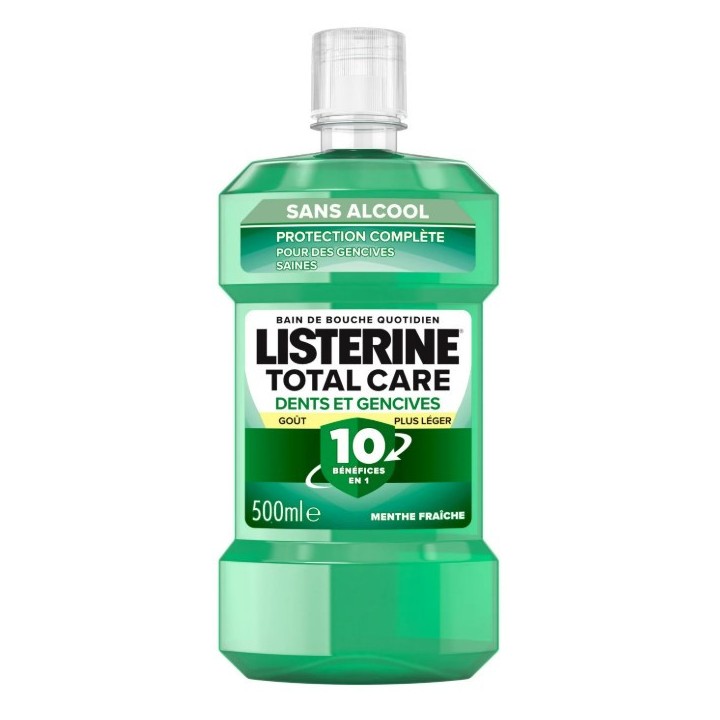 Listerine Total Care Dents & Gencives Goût Plus Léger Bain de Bouche 500ml - IllicoPharma