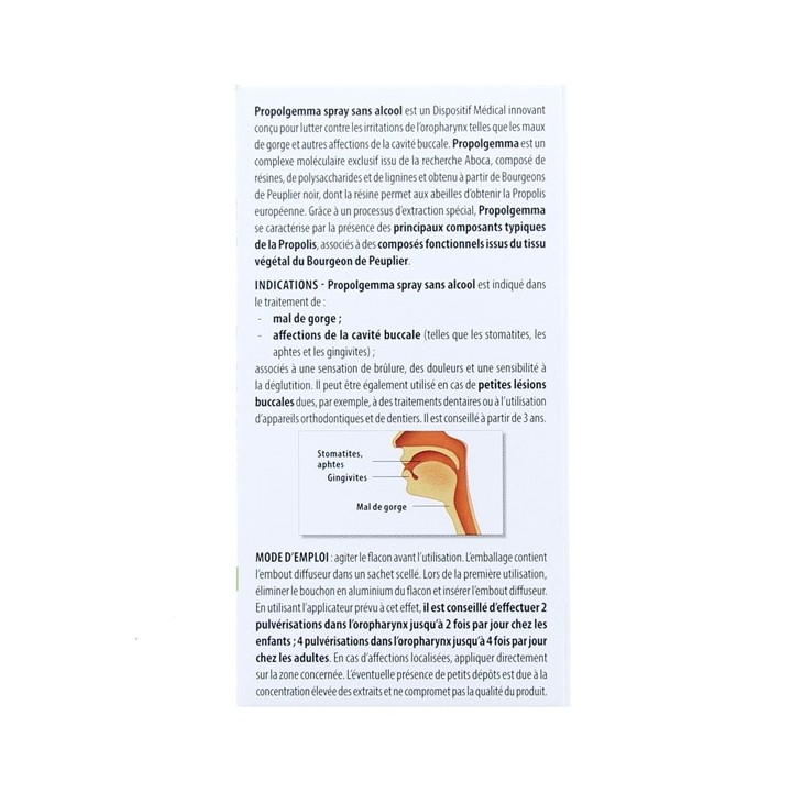 Propolgemma Spray Sans Alcool Adultes et Enfants 30ml - Aboca - IllicoPharma