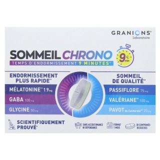 Sommeil Chrono 9min x30cpr bicouches Granions - IllicoPharma