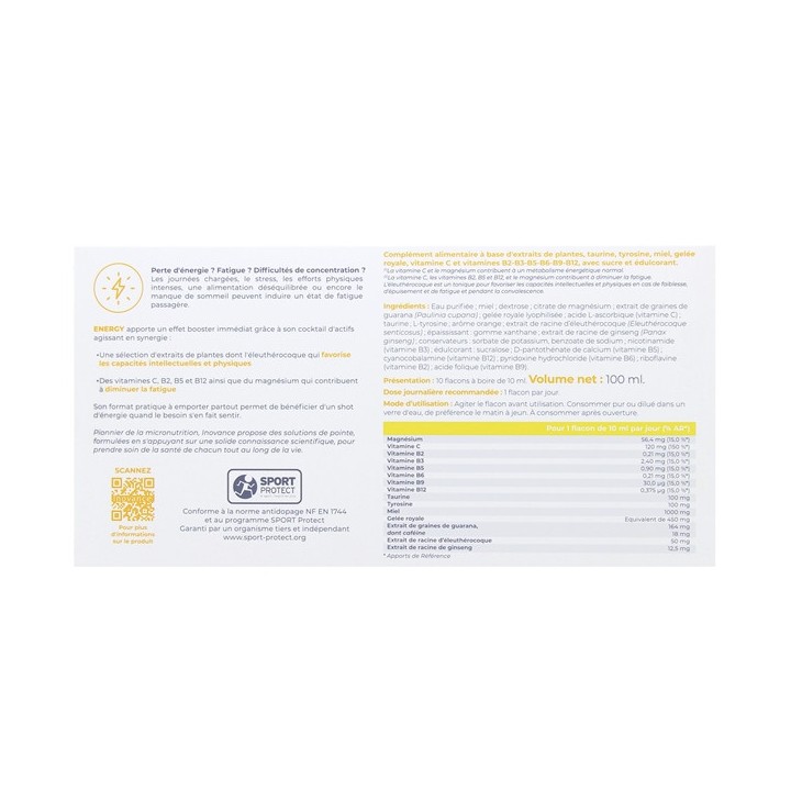 Inovance - Energy - x10 flacons buvables - Ysonut -  IllicoPharma
