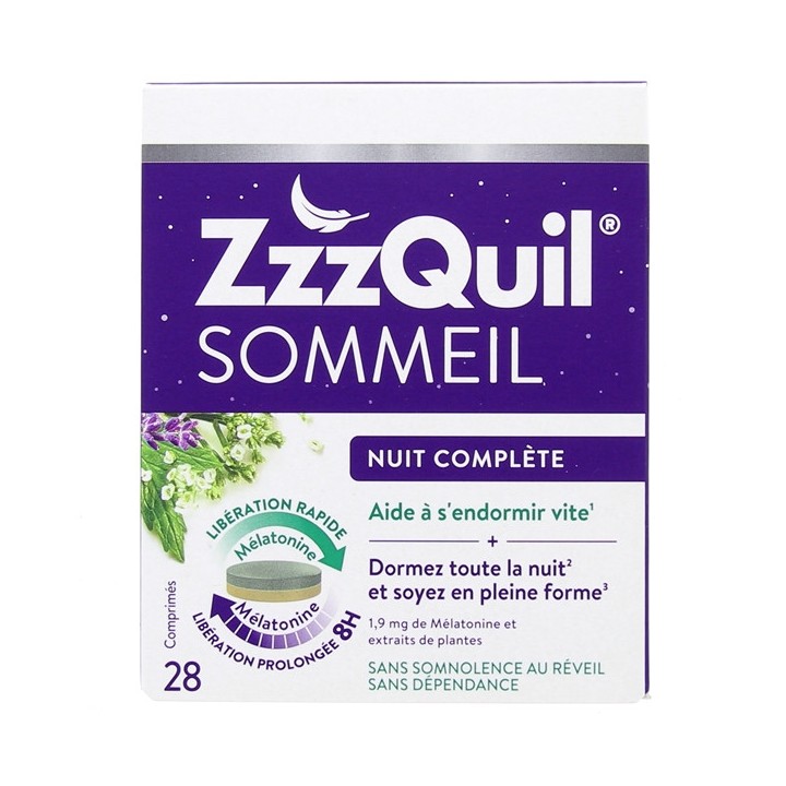 ZzzQuil Sommeil Nuit Complète x28cpr - Pharmacie en ligne IllicoPharma