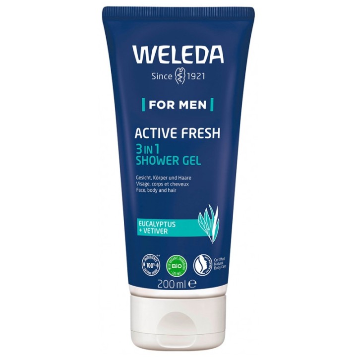 Gel douche Active Fresh 3en1 Homme 200ml - Weleda - IllicoPharma
