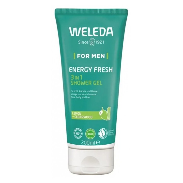 Gel douche Active Fresh 3en1 Homme 200ml - Weleda - IllicoPharma