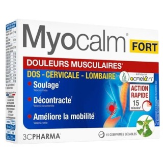 Myocalm Douleurs Musculaires Fort x15cpr - 3C Pharma - IllicoPharma