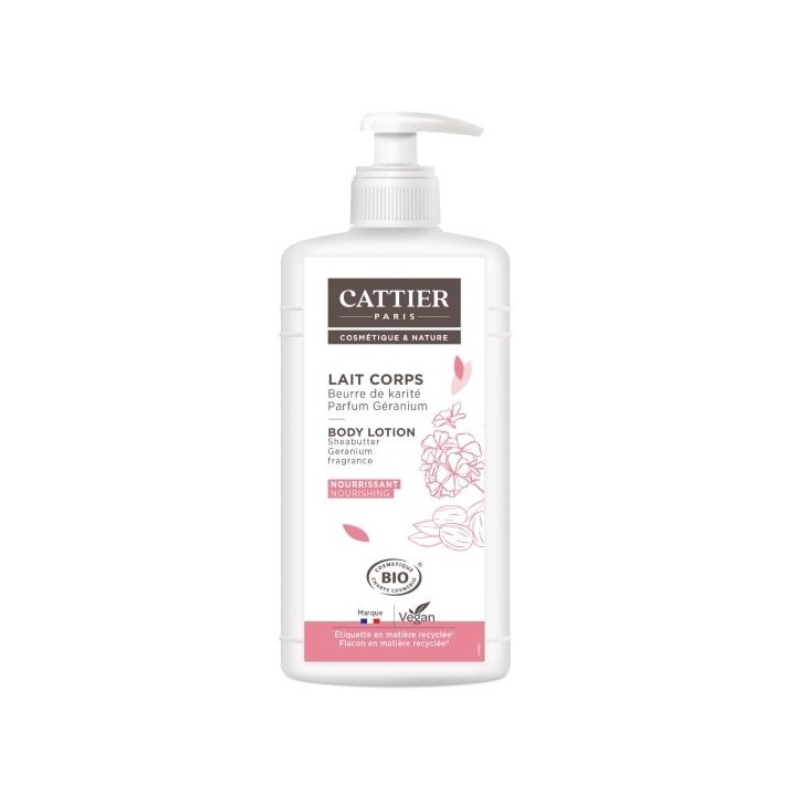 Lait Corps Nourrissant Karité Géranium Bio 500ml - Cattier - IllicoPharma