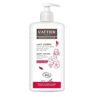 Lait Corps Revitalisant Carthame Fleur de Cerisier Bio 500ml - Cattier - IllicoPharma