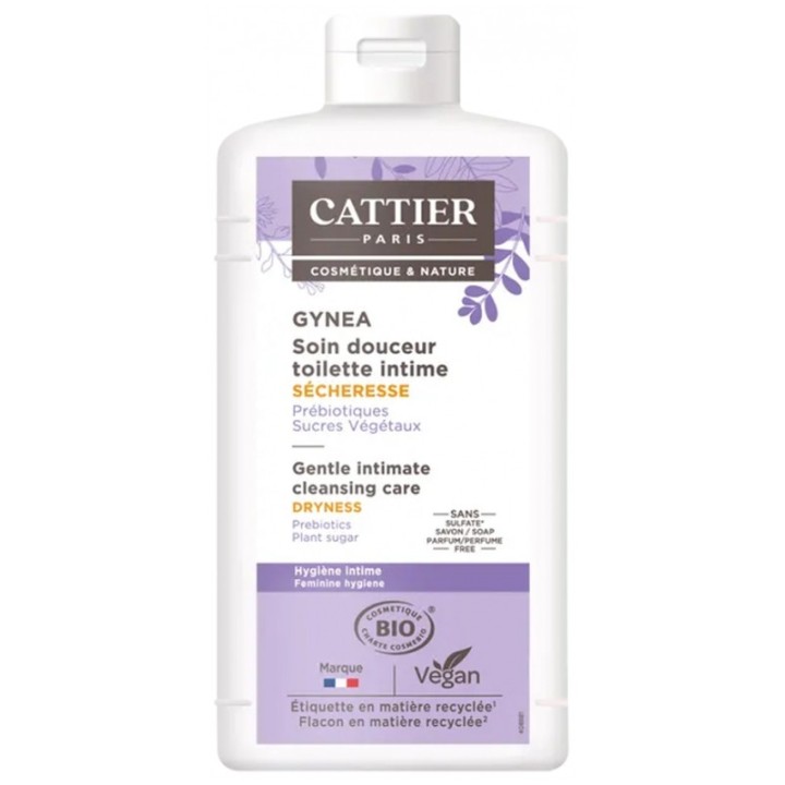 Gynea Soin Douceur Toilette Intime Sécheresse Bio 200ml - Cattier - IllicoPharma