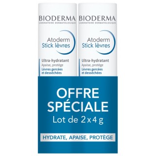 Atoderm Stick Lèvres Ultra-Hydratant 2x4g - Bioderma - IllicoPharma