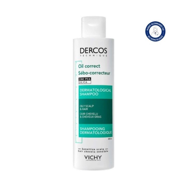 Dercos Sébo-Correcteur Shampooing Cheveux Gras 200ml - Vichy - IllicoPharma