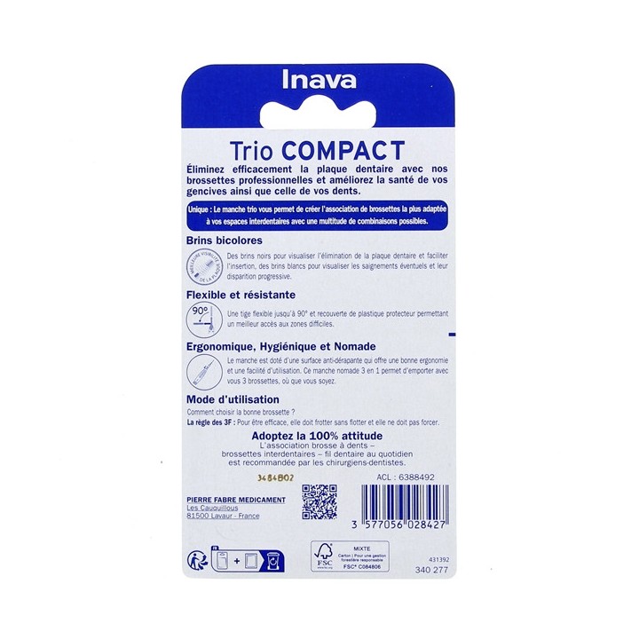 Trio Compact 1/4/5 Brossettes Interdentaires Inava - IllicoPharma