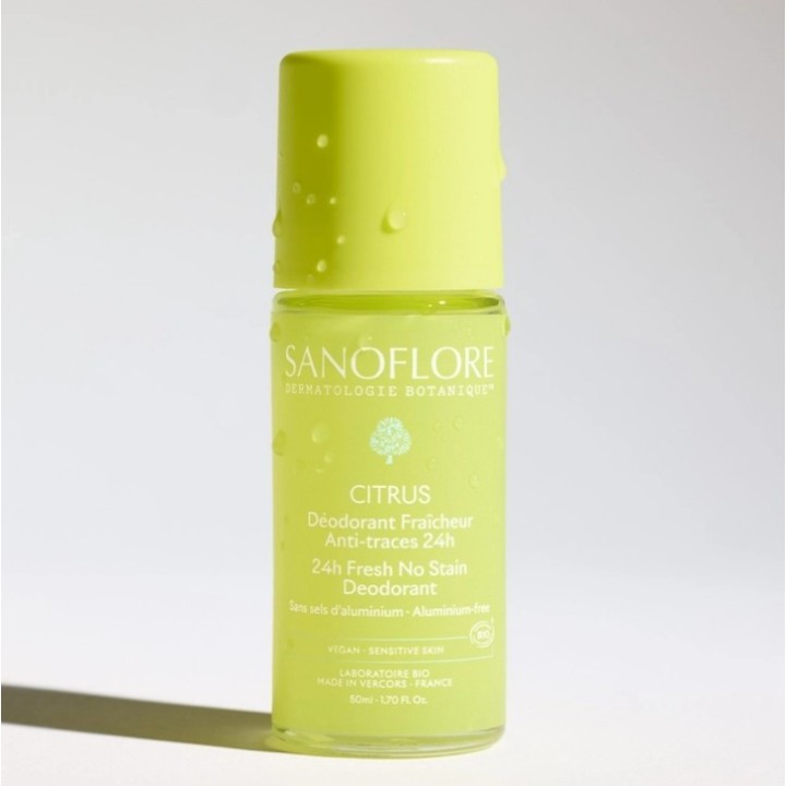 Déodorant Fraîcheur Citrus 24h Bio Roll-On 50ml - Sanoflore - IllicoPharma